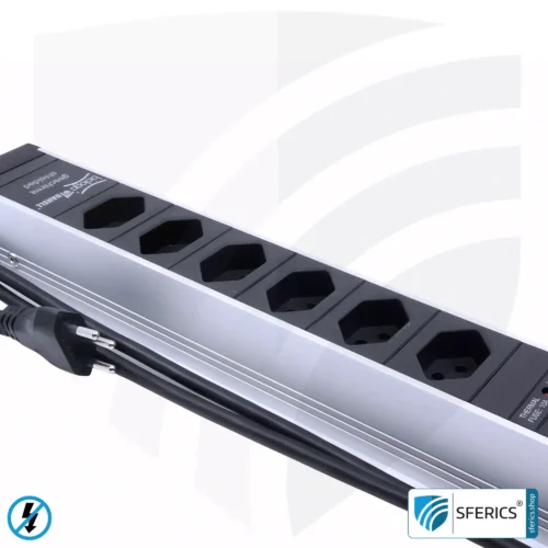 Steckdosenleiste 6-fach, geschirmt NF | mit Ein/Aus Schalter | Stecker-Typ J für die Schweiz, Liechtenstein, usw. 7 Steckdosenleiste 6-fach, geschirmt NF | mit Ein/Aus Schalter | Stecker-Typ J für die Schweiz, Liechtenstein, usw.