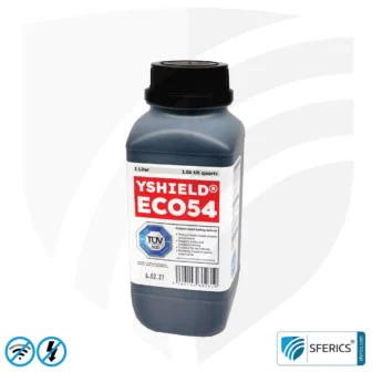 Abschirmfarbe ECO54 | Spezialfarbe ohne Konservierungsmittel für den Innenbereich | HF Schirmdämpfung gegen Elektrosmog bis 75 dB bei 40 GHz