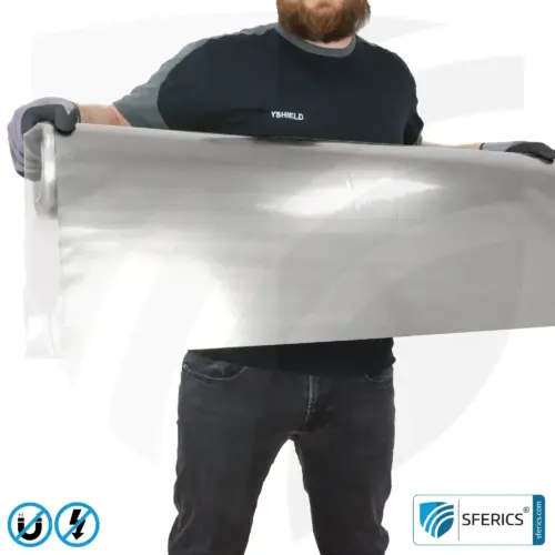 Magnetfeld Abschirmfolie M6L-9X | sechslagige Folie zur wirkungsvollen Schirmdämpfung von Magnetfeldern | 90 cm Breite 9 Magnetfeld Abschirmfolie M6L-9X | sechslagige Folie zur wirkungsvollen Schirmdämpfung von Magnetfeldern | 90 cm Breite