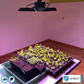 LED Vollspektrum Pflanzenstrahler Set FLEX mit 100 Watt | E27 Aufzuchtlampe | 50/75/100 W schaltbar | Business Qualität 8 LED Vollspektrum Pflanzenstrahler mit 100 Watt | Tageslicht Aufzuchtlampe | E27 | Business Qualität